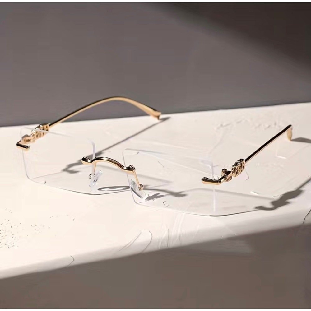 Men's Metal Rimless Versatile Glasses - Picture 4 of 7